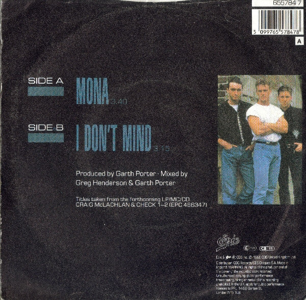 Craig McLachlan & Ch - Mona - Used Vinyl Record 7" image 6