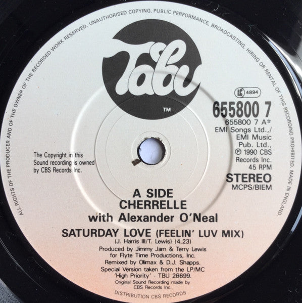 Cherrelle - Saturday Love (Feelin' Luv Mix) - Used Vinyl Record 7" image 3