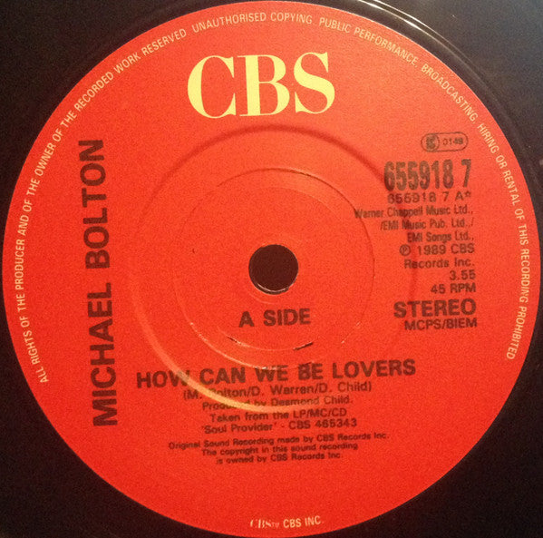 Michael Bolton - How Can We Be Lovers - Used Vinyl Record 7" image 7