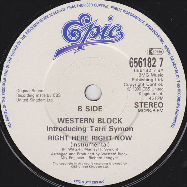 Western Block - Right Here Right Now - Used Vinyl Record 7" image 4