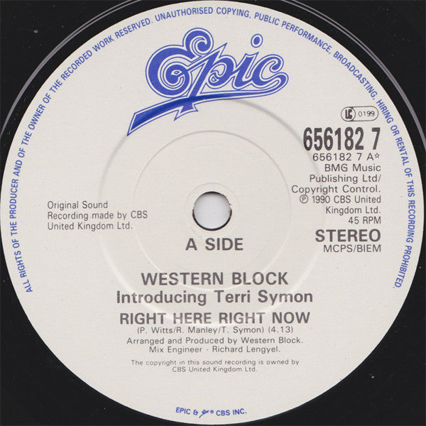 Western Block - Right Here Right Now - Used Vinyl Record 7" image 7