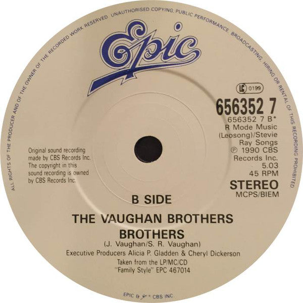 Vaughan Brothers - Tick Tock - Used Vinyl Record 7" image 5