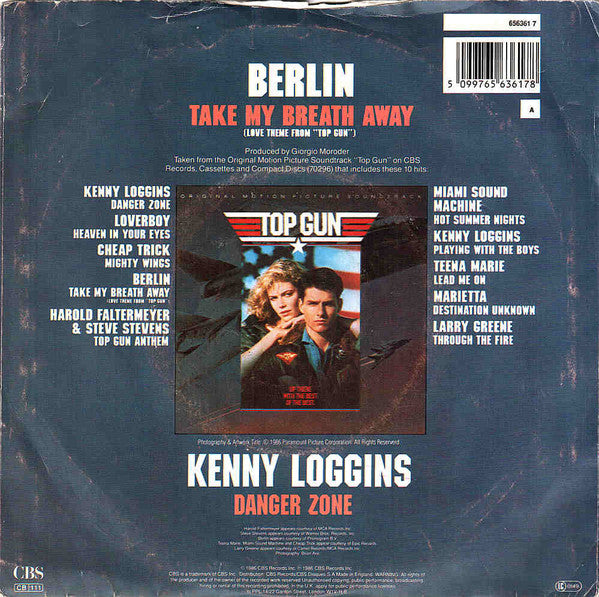 Berlin - Take My Breath Away (Love Theme From "Top Gun") / Danger Zon image 2