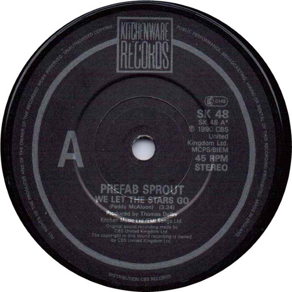 Prefab Sprout - We Let The Stars Go - Used Vinyl Record 7" image 3