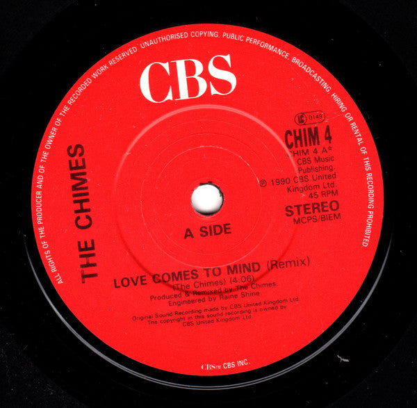 Chimes - Love Comes To Mind - Used Vinyl Record 7" image 2