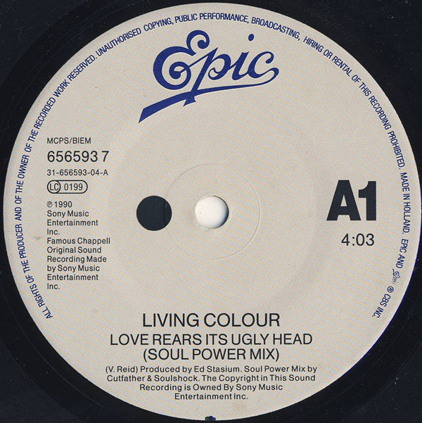 Living Colour - Love Rears It's Ugly Head - Used Vinyl Record 7" image 3