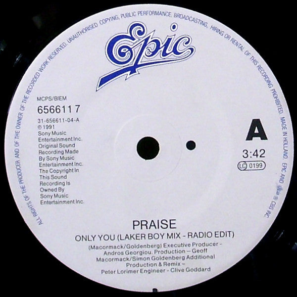 Praise - Only You - Used Vinyl Record 7" image 8