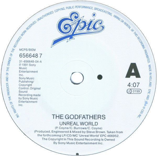 Godfathers - Unreal World - Used Vinyl Record 7" image 3