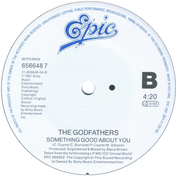 Godfathers - Unreal World - Used Vinyl Record 7" image 4