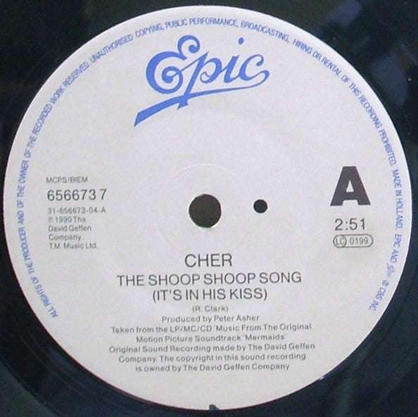 Cher - Shoop Shoop Song (It's In His Kiss) - Used Vinyl Record 7" image 3