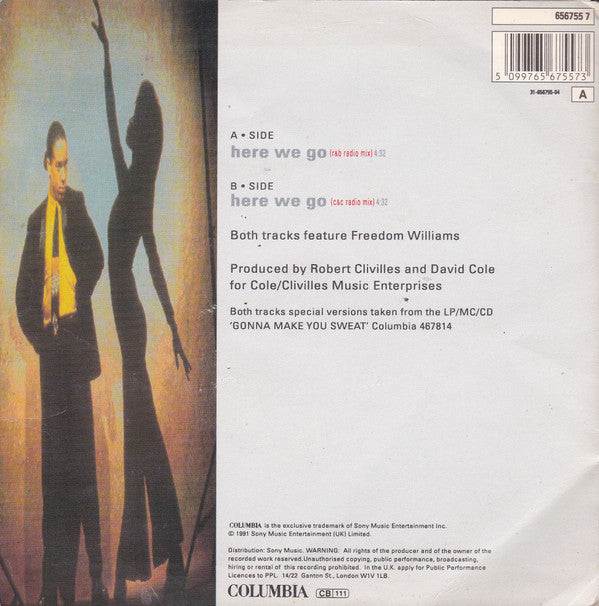 C + C Music Factory - Here We Go (R&B Radio Mix) - Used Vinyl Record 7 image 2