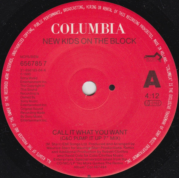 New Kids On The Bloc - Call It What You Want - Used Vinyl Record 7" image 3