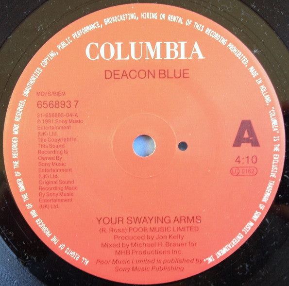 Deacon Blue - Your Swaying Arms - Used Vinyl Record 7" image 3