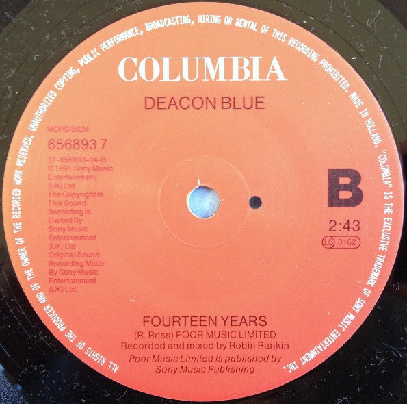Deacon Blue - Your Swaying Arms - Used Vinyl Record 7" image 4