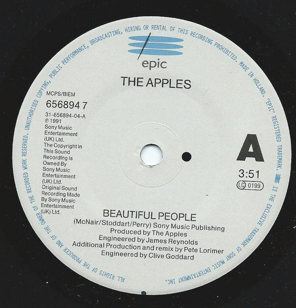 Apples - Beautiful People - Used Vinyl Record 7" image 7