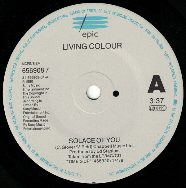 Living Colour - Solace Of You - Used Vinyl Record 7" image 3