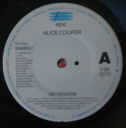Alice Cooper - Hey Stoopid - Used Vinyl Record 7" image 3