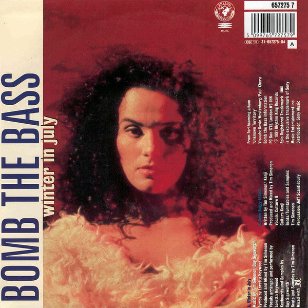 Bomb The Bass - Winter In July - Used Vinyl Record 7" image 2