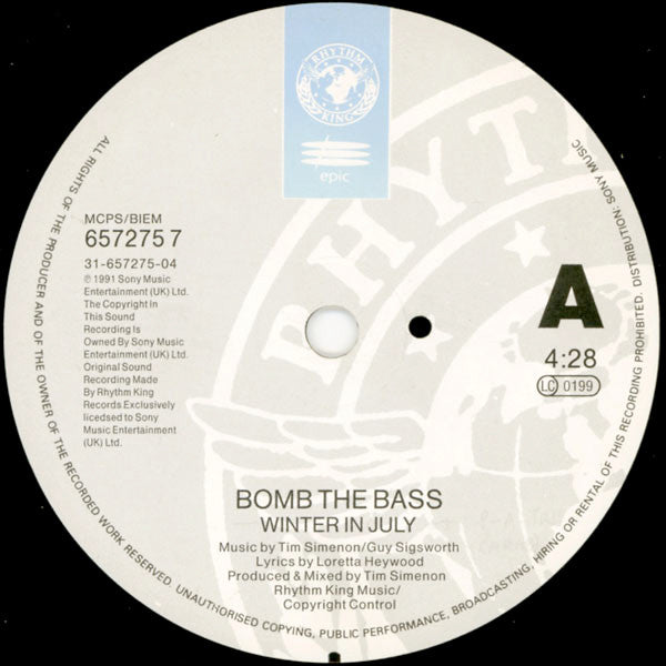 Bomb The Bass - Winter In July - Used Vinyl Record 7" image 3