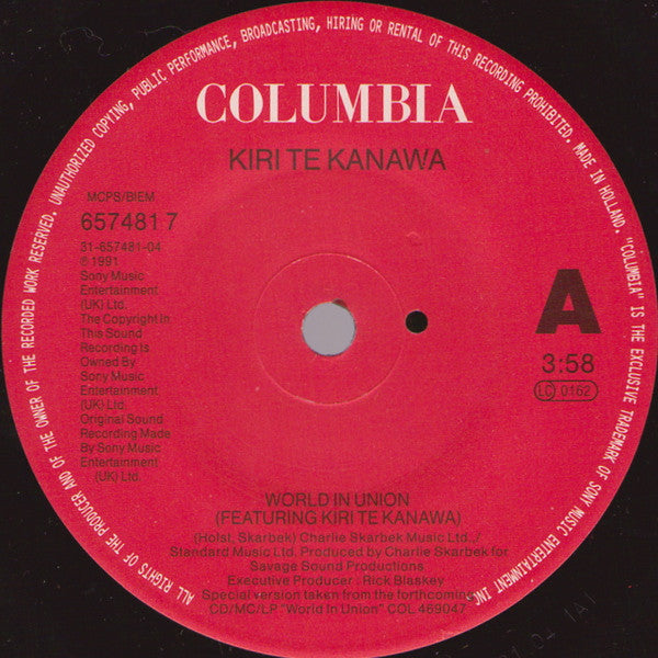 Kiri Te Kanawa - World In Union - Used Vinyl Record 7" image 7