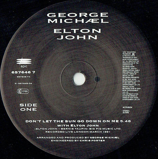 George Michael - Don't Let The Sun Go Down On Me - Used Vinyl Record image 3