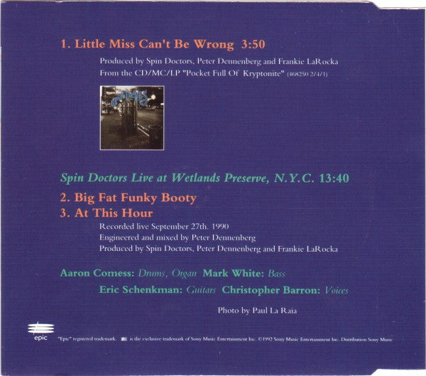 Spin Doctors - Little Miss Can't Be Wrong - Used CD image 3