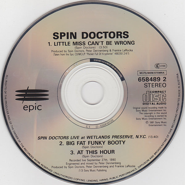 Spin Doctors - Little Miss Can't Be Wrong - Used CD image 4