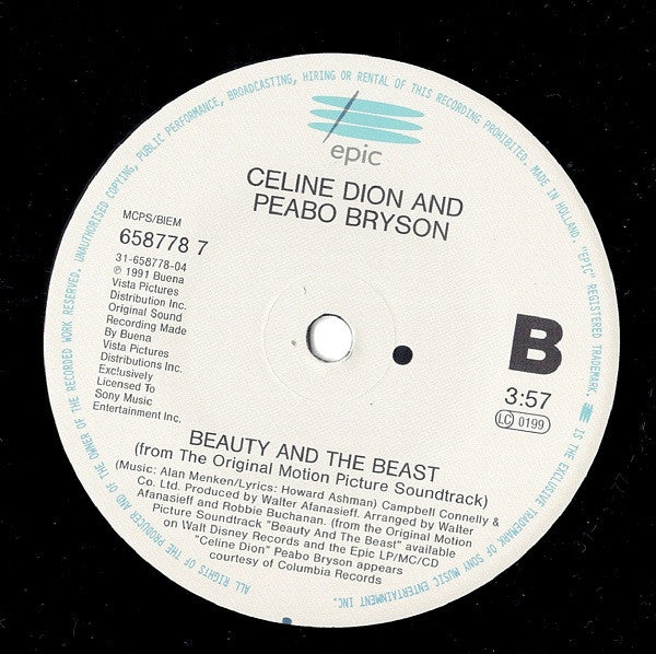 Celine Dion - Love Can Move Mountains - Used Vinyl Record 7" image 4
