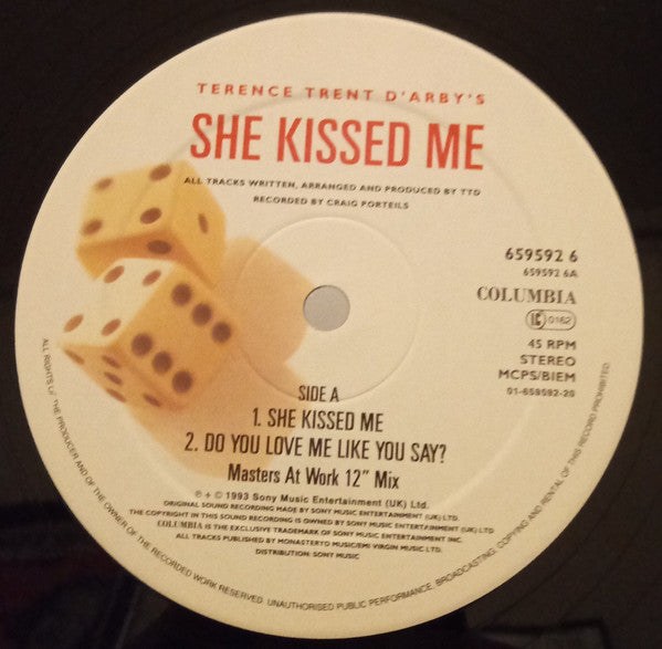 Terence Trent D'Arby - She Kissed Me / Do You Love Me Like You Say? - Us image 5