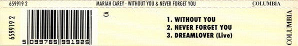 Mariah Carey - Without You & Never Forget You - Used CD image 9