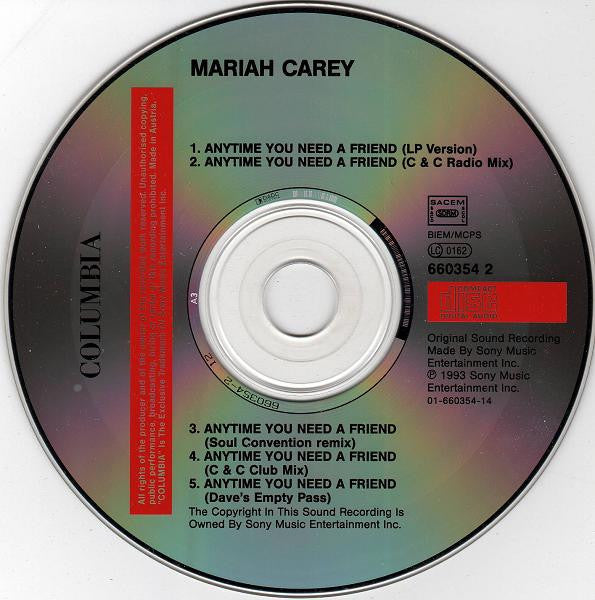 Mariah Carey - Anytime You Need A Friend - Used CD image 4