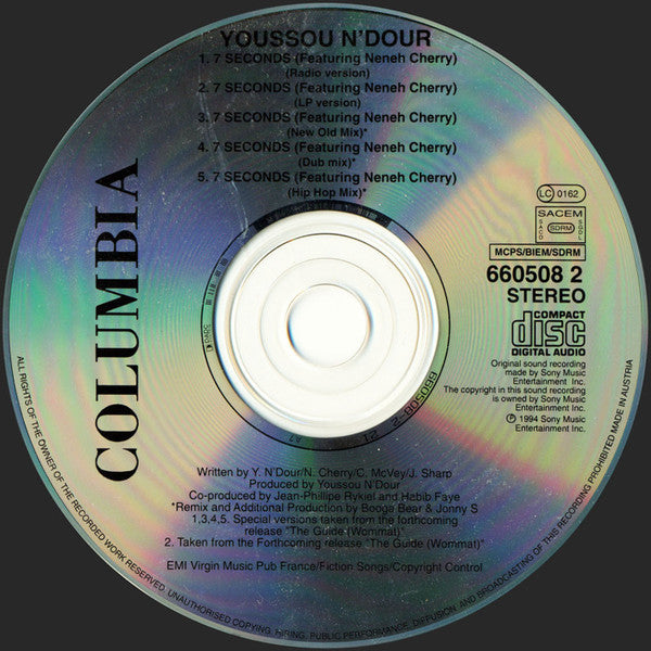 Youssou N'Dour - 7 Seconds - Used CD image 3