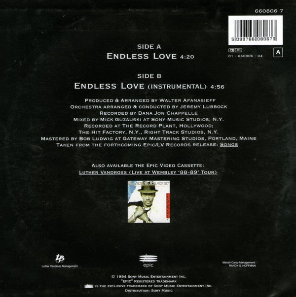 Luther Vandross - Endless Love - Used Vinyl Record 7" image 2