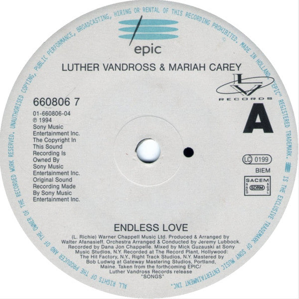 Luther Vandross - Endless Love - Used Vinyl Record 7" image 3