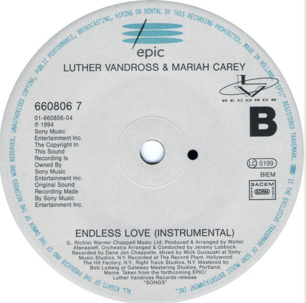 Luther Vandross - Endless Love - Used Vinyl Record 7" image 4