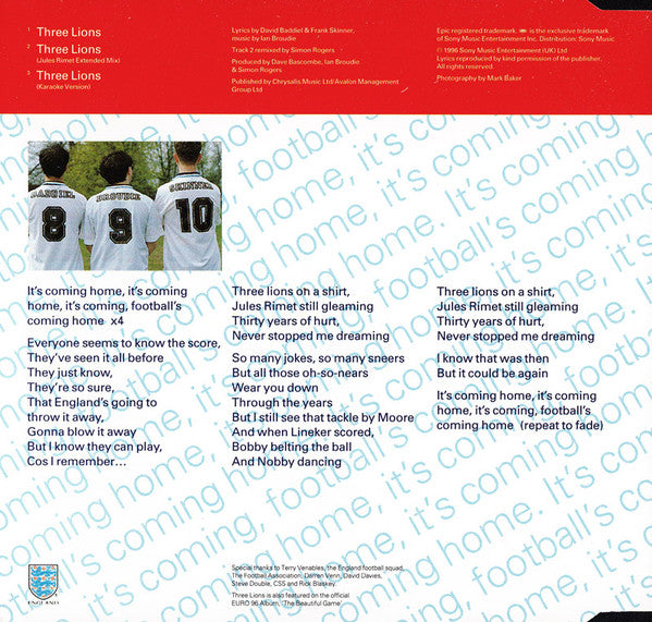 Baddiel & Skinner - Three Lions - Used CD image 6