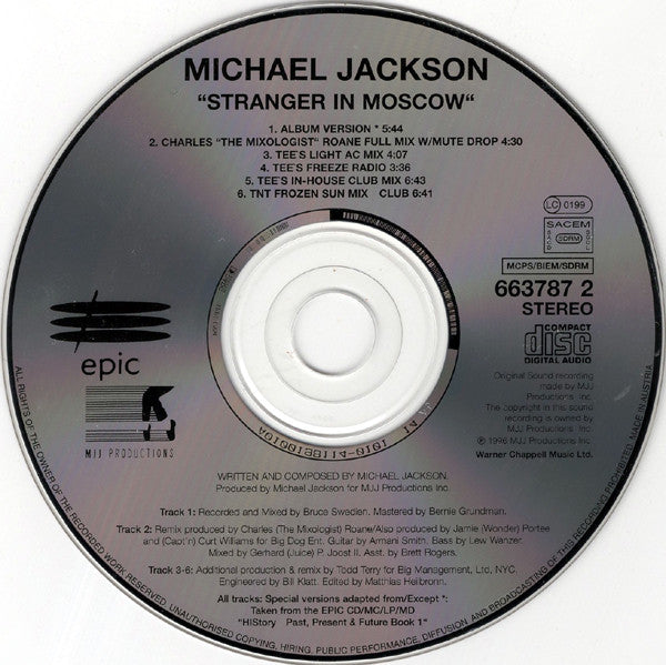 Michael Jackson - Stranger In Moscow - Used CD image 4
