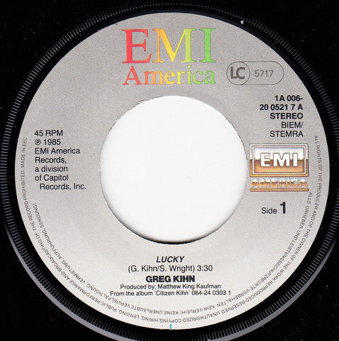 Greg Kihn - Lucky - Used Vinyl Record 7" image 3