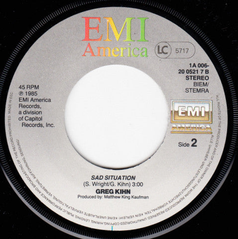 Greg Kihn - Lucky - Used Vinyl Record 7" image 4