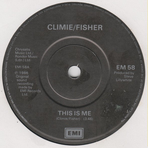 Climie Fisher - This Is Me - Used Vinyl Record 7" image 3
