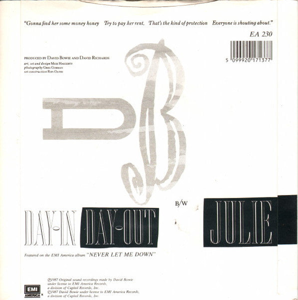 David Bowie - Day-In Day-Out - Used Vinyl Record 7" image 6