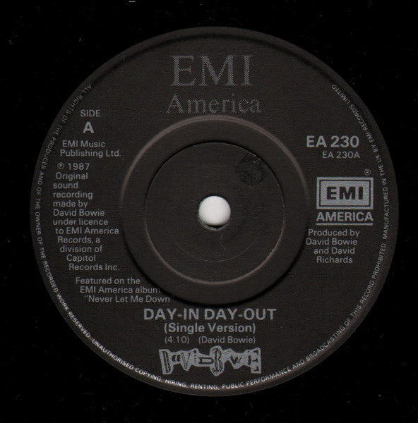 David Bowie - Day-In Day-Out - Used Vinyl Record 7" image 7