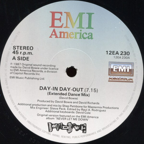 David Bowie - Day-In Day-Out (Extended Dance Mix) - Used Vinyl Record 1 image 3