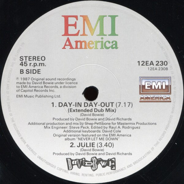 David Bowie - Day-In Day-Out (Extended Dance Mix) - Used Vinyl Record 1 image 4