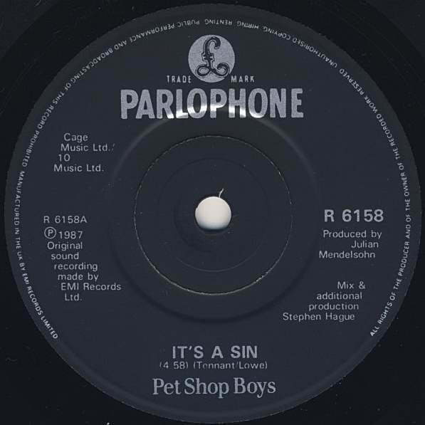 Pet Shop Boys - It's A Sin - Used Vinyl Record 7" image 7
