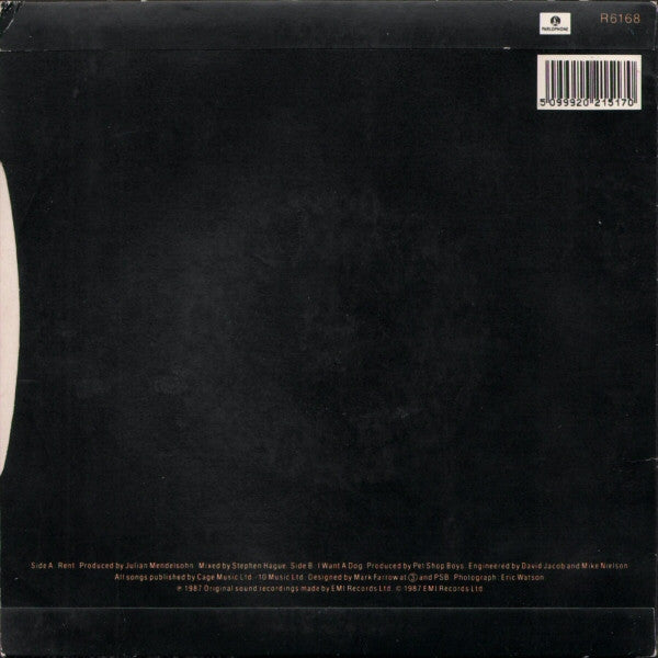 Pet Shop Boys - Rent - Used Vinyl Record 7" image 2