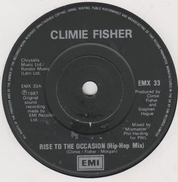 Climie Fisher - Rise To The Occasion (Hip Hop Mix) - Used Vinyl Recor image 3