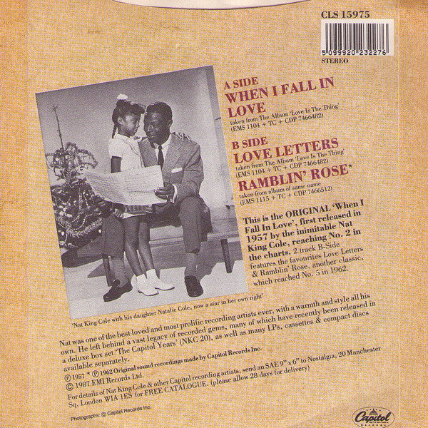 Nat King Cole - When I Fall In Love - Used Vinyl Record 7" image 2