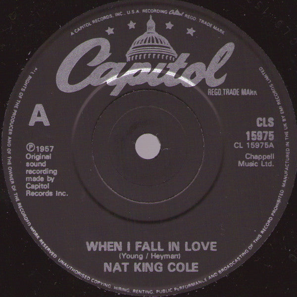 Nat King Cole - When I Fall In Love - Used Vinyl Record 7" image 3