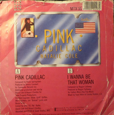 Natalie Cole - Pink Cadillac - Used Vinyl Record 7" image 2